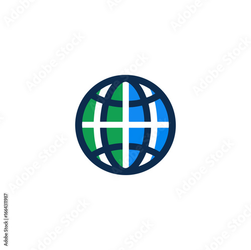 Flat design global icon