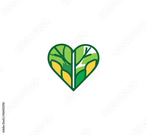 Green heart design nature symbol