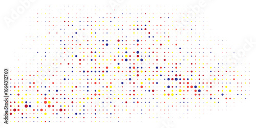 Light Multicolor, Rainbow vector modern geometrical circle abstract background. Dotted texture template. Geometric pattern in halftone style with gradient.