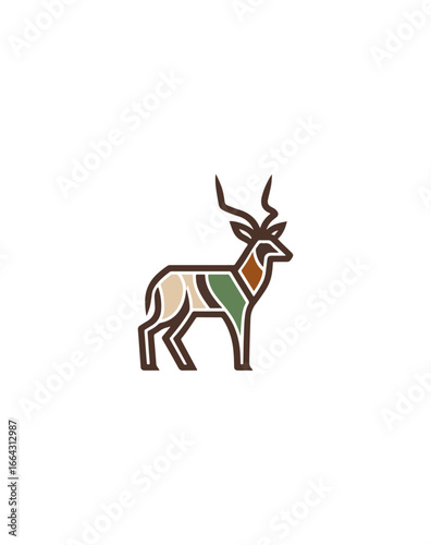 Stylized antelope graphic design