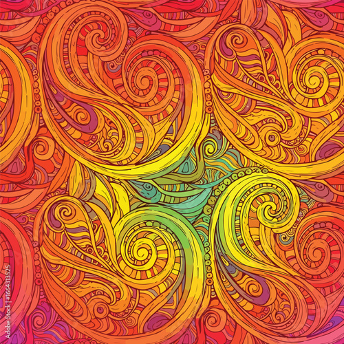 Seamless Pattern, Vivid psychedelic swirls and intricate patterns create a mesmerizing abstract design Stock royalty free