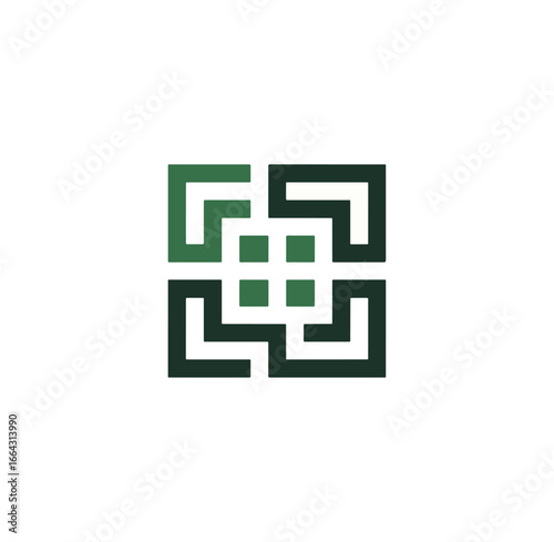 Dark green maze pattern design