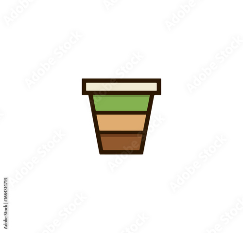 Layered beverage disposable cup illustration