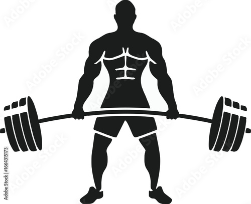 Deadlift gym exercise silhouette