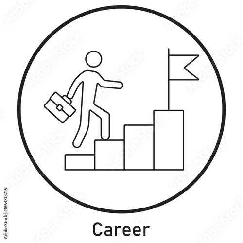 Career Icon, Career Development Plan, Career Growth Framework, Career Pathway Guide, Career Advancement Strategy, Career Success Manual, vector