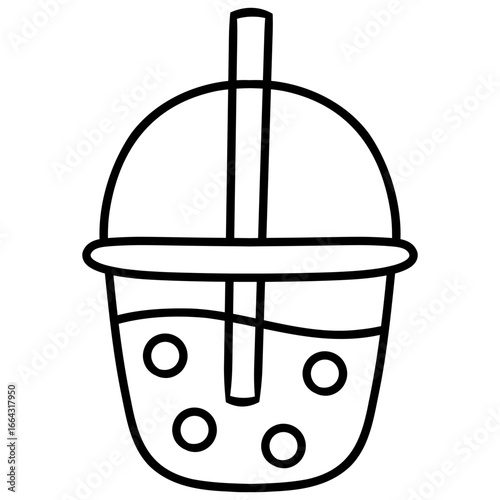 boba drink in cup vector icon