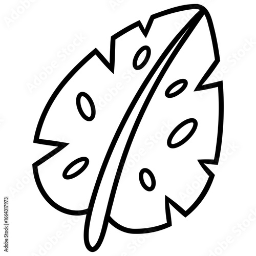 monstera leaf vector icon