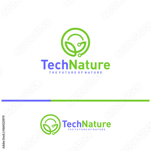 Creative Nature Tech Logo Design Concepts. Bio Tech Logo Template Vector