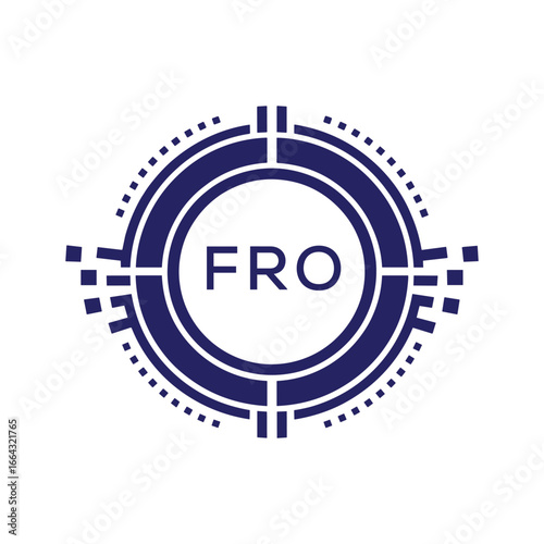 FRO Modern Abstract Circular Technology Logo Design with FRO Letter Logo.
