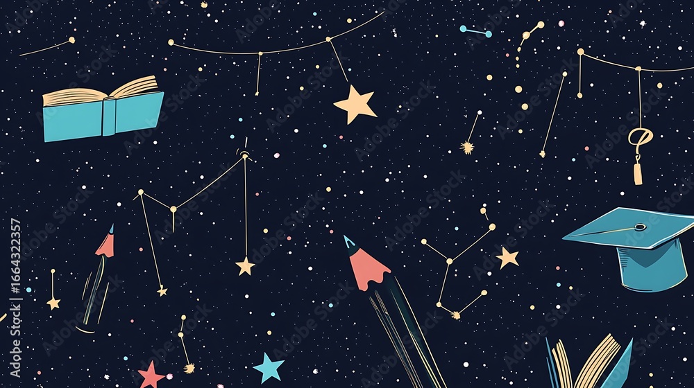 Fototapeta premium Educational cosmic pattern