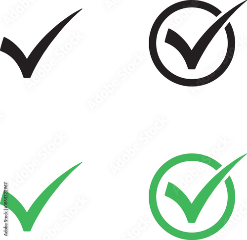 check mark icon, checkmark icons for approval success decision and confirmation status