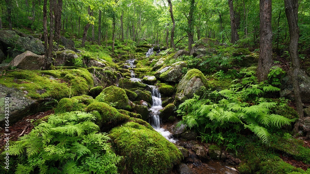 A lush green forest filled with lots of trees A lush green forest filled with lots of trees