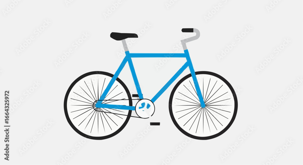 Fototapeta premium A detailed illustration of a blue bicycle, showcasing its components and design elements.