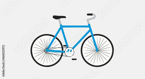 A detailed illustration of a blue bicycle, showcasing its components and design elements.