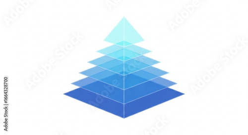 Blue pyramid chart diagram infographic vector illustration business concept presentation design template 3d