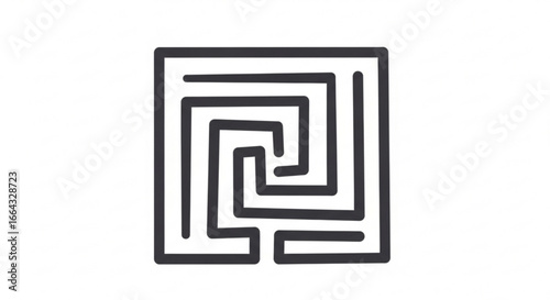 Square maze puzzle game vector illustration for problem solving and brain teaser challenges and activities