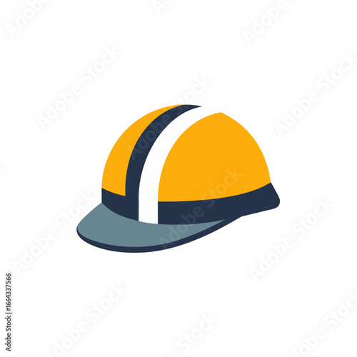 Hard Hat Helmet Flat Vector Illustration, Construction Safety Equipment Clipart