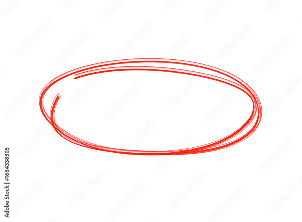 Naklejka premium Vibrant red hand drawn oval circle shape on transparent background
