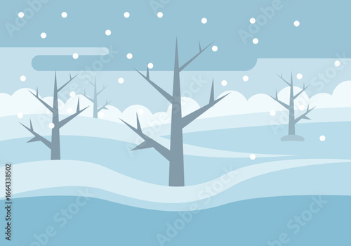 Paisaje nevado con árboles en invierno 