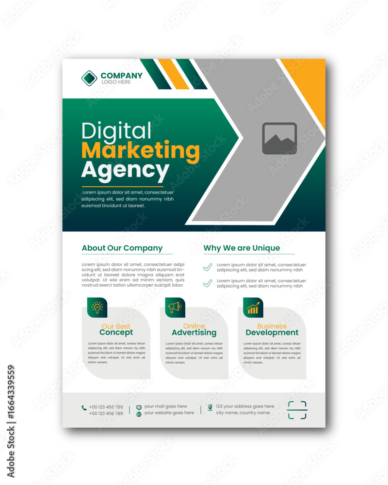 Fototapeta premium Modern Corporate Business Flyer Design Clean Professional Print Ready Template