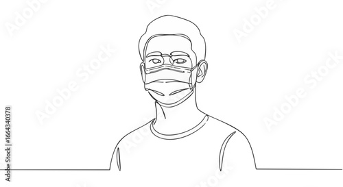 A person wearing a mask during a health crisis.