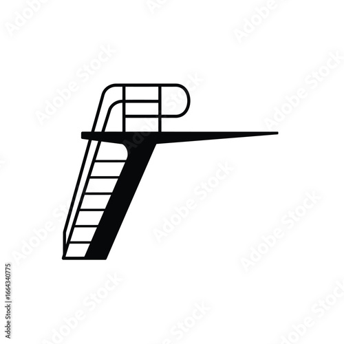 Diving board with ladder pool sport
