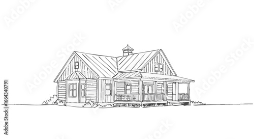 Cozy Home: A charming illustration of a quaint residential home.