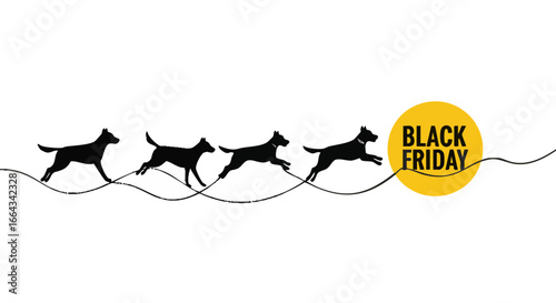 A unique dog silhouette design for black friday sales events. 