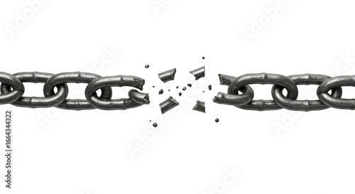 Breaking the Chains: A powerful visual of a broken chain, symbolizing liberation, freedom, and the shattering of obstacles.