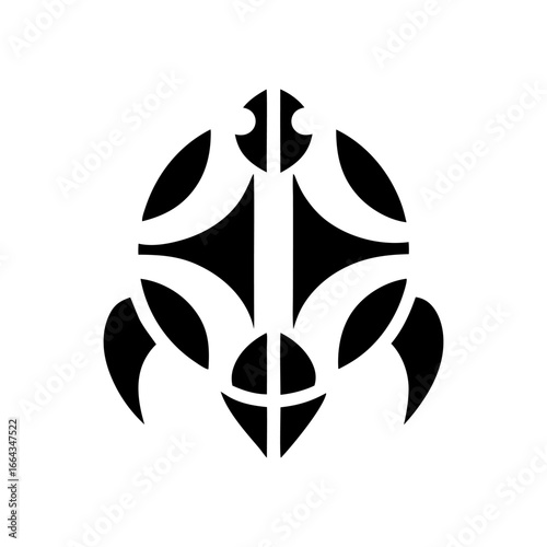 Black sea turtle icon designed for marine wildlife and ocean conservation themes suitable for logos or branding related to nautical adventures and ocean projects.