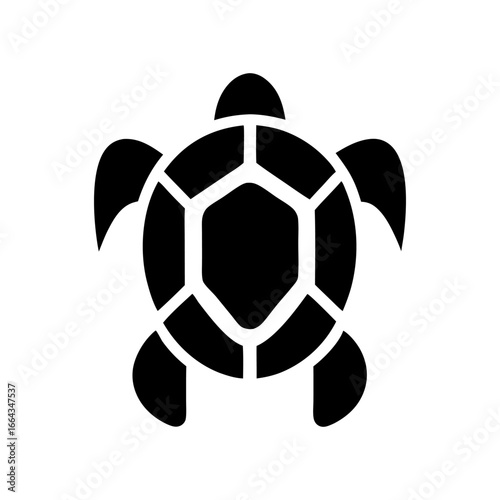 Black sea turtle icon designed for marine wildlife and ocean conservation themes suitable for logos or branding related to nautical adventures and ocean projects.