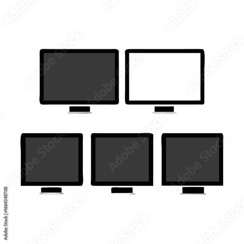 Realistic Set With Blank Tv Frames Led Display