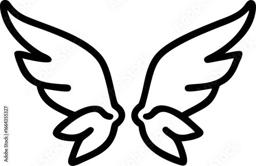 Elegant fairy wings silhouette for banners and advertisements