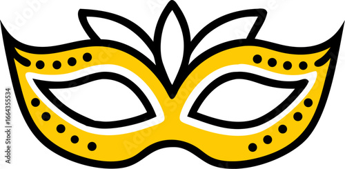 Elegant masquerade mask with intricate decorative edges on white background