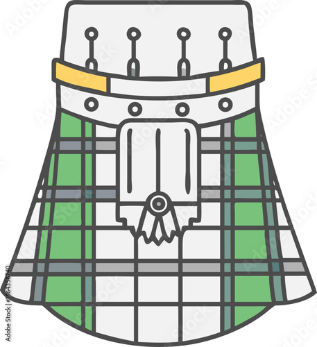 Traditional scottish kilt and sporran design element
