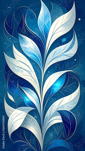 Elegant Blue and White Floral Design