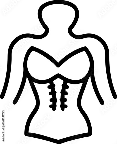 Person in corset and lace gloves fashion illustration