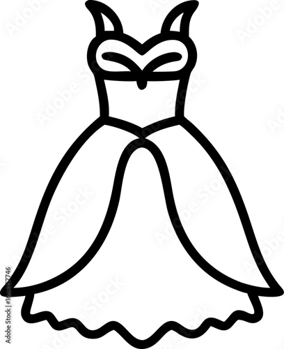 Elegant masquerade ball gown with flowing skirt design