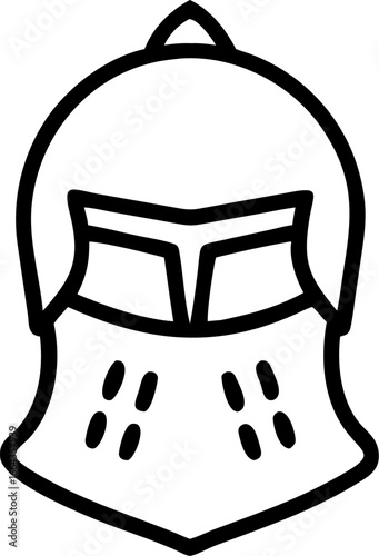 Medieval knight helmet with closed visor