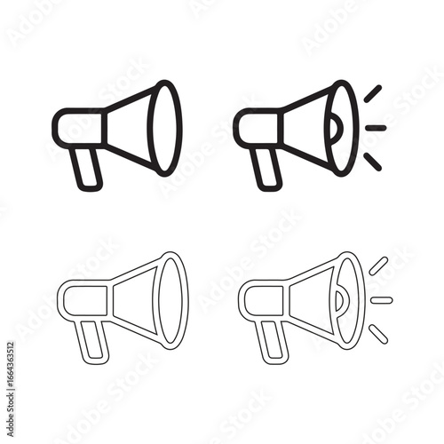 Microphone and Sound Speaker Icon Vector for Music, Podcast, and Audio Design.