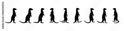 meerkat silhouette standing animal vector illustration for wildlife and nature design, minimal wildlife design style, featuring alert posture, desert habitat