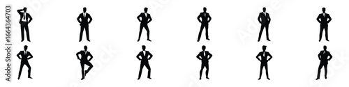 Male Body Posing with Business Working Suit Vector Illustration for Corporate and Professional Design