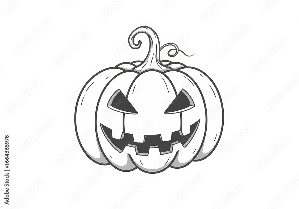 Fototapeta premium Monochrome JackoLantern Illustration isolated on transparent background