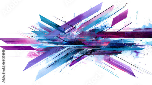 Dynamic explosion of vibrant abstract shapes and colors creating a sense of energy and movement.