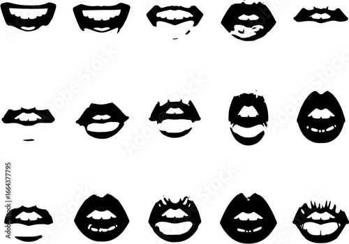 lips icons set
