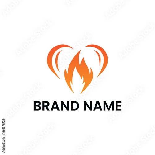 Spirit Fire Heart Illustration Logo