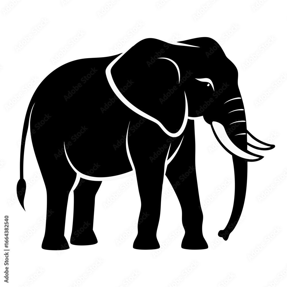 Obraz premium elephant silhouette vector