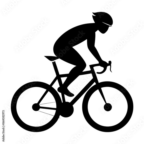 silhouette of a man riding a bicycle