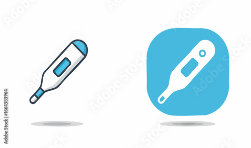 Vector Digital and traditional thermometers used for health and medical diagnostics