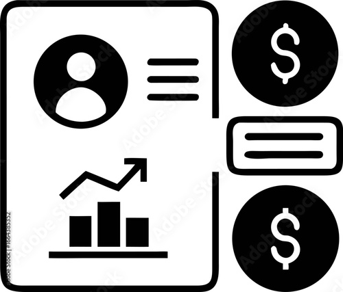 Financial Performance Analysis Report with Dollar Symbols and Growth Chart
